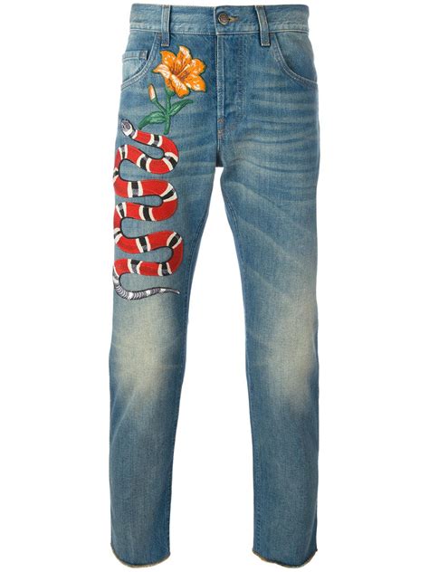 gucci snake pants cheap|gucci ghost jeans.